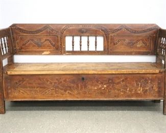 Bench in original painted finish with storage under seat, 6'4" wide. Picture #A.18
