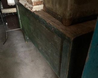 Late 1800’s dough bin in early green paint 
