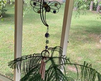 Fronds and metal butterfly wind chimes … what could be better?