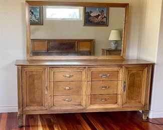 Basic-Witz MCM Long Dresser w/Mirror