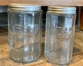 Old Tea and Soda Glass Jars