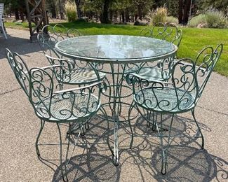 Vintage Metal Table and Chair Set