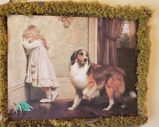 Canvas art with custom frame