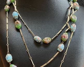 Vintage Glass Bead Necklace 