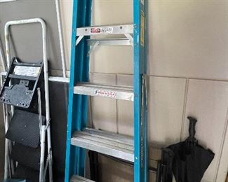 2 ladders , 6’ and a 36’ or longer extension ladder