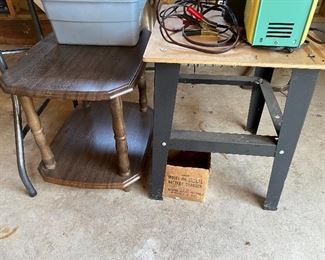 Vintage end table; small work bench