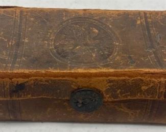 Small Antique tooled Leather Box 