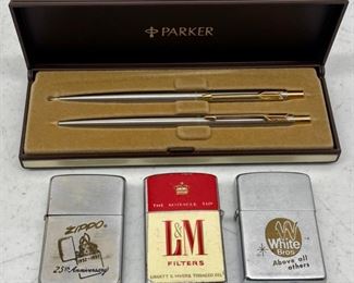 Parker Pens and Zippos 