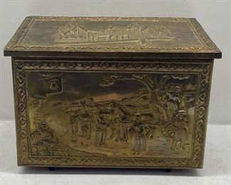 Brass Tooled Fireplace Box 