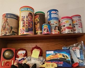 Lincoln Logs, Tinker Toys, etc -- vintage toys, games, dolls, etc. We can get you the tools you need to build your dream.