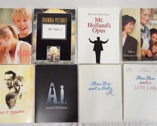 1015 LOT OF EIGHT MOVIE PRESS KITS. LOT INCLUDES, MY GIRL; CONTAINS 12 STILLS, PRODUCTION INFO & A SCREENING INVITATION, MY GIRL 2; CONTAINS 11 STILLS INCLUDING ONE SIGNED, PRODUCTION INFO & A SCREEN INVITATION, MR. HOLLANDS OPUS; CONTAINS 5 STILLS, PRODUCTION INFO & A SCREENING INVITATION. MRS. DOUBTFIRE; CONTAINS 13 STILLS & PRODUCTION INFO. THREE MEN & A BABY; CONTAINS 6 STILLS PRODUCTION INFO & AN INVITATION TO SCREENING. THREE MEN & A LITTLE LADY; CONTAINS 6 STILLS & PRODUCTION INFO. PAY IT FORWARD; CONTAINS 7 STILLS & PRODUCTION INFO & ARTIFICIAL INTELLIGENCE; CONTAINS 3 STILLS & PRODUCTION INFO.