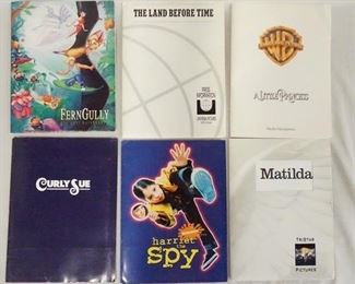 1022 LOT OF SIX MOVIE PRESS KITS, LOT INCLUDES; THE LAND BEFORE TIME, A LITTLE PRINCESS, MATILDA, HARRIET THE SPY, CURLY SUE, & FERN GULLY. KITS CONTAIN STILLS, PRODUCTION INFO ETC.