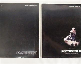 1029 THE POLTERGEIST I & II MOVIE PRESS KITS. POLTERGEIST KIT CONTAINS 14 STILLS & PRODUCTION INFO. POLTERGEIST II CONTAINS 9 STILLS INCLUDING ONE SIGNED & PRODUCTION INFO.