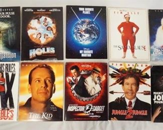 1034 LOT OF TEN DISNEY MOVIE PRESS KITS. LOT INCLUDES, MIGHTY JOE YOUNG, MY FAVORITE MARTIAN, JUNGLE 2 JUNGLE, INSPECTOR GADGET, THE KID, MAX KEEBLE'S BIG MOVE, THE SANTA CLAUS I & II, HOLES, & THE HAUNTED MANSION. KITS CONTAIN STILLS, PRODUCTION INFO, ETC.
