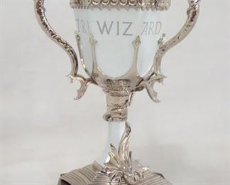 1077 HARRY POTTER TRIWIZARD CUP REPLICA W/ WOODEN BASE. APP. 8 IN H NOT INCLUDING BASE