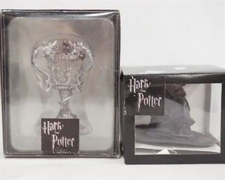 1100 HARRY POTTER TONNER TRIWIZARD CUP & SORTING HAT, BOTH COME W/ ORIGINAL BOXES.