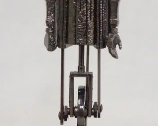 1103 HARRY POTTER THE NOBLE COLLECTION DUMBLEDORE'S ARMY DEATH EATER DUMMY REPLICA ON STAND. 8 IN H INCLUDING STAND