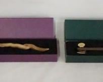 1109 LOT OF TWO HARRY POTTER THE NOBLE COLLECTION WAND REPLICAS, LOT INCLUDES; GREGOROVITCH & NIGEL, W/ ORIGINAL BOXES.