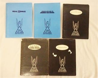 1133 LOT OF FIVE TRISTAR PICTURES MOVIE PRESS KITS, LOT CONTAINS; THE SEVENTH SIGN, IRON EAGLE, LIKE FATHER LIKE SON, CHANCES ARE, & REAL GENIUS. KITS CONTAIN STILLS PRODUCTION INFO, ETC.