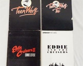 1136 LOT OF FOUR MOVIE PRESS KITS INCLUDING TEEN WOLF; CONTAINS 7 STILLS & PRODUCTION INFO. TEEN WOLF TOO; CONATINS 8 STILLS, ONE COLOR PRINT & PRODUCTION INFO. EDDIE & THE CRUISERS; CONTAINS 8 STILLS & PRODUCTION INFO & EDDIE & THE CRUISERS II EDDIE LIVES; CONTAINS 4 STILLS & PRODUCTION INFO.