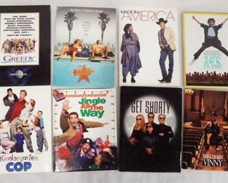 1144 LOT OF EIGHT COMEDY MOVIE PRESS KITS INCLUDING, GREEDY, JIMMY HOLLYWOOD, KINDERGARTEN COP, JINGLE ALL THE WAY, GET SHORTY, JUMPING JACK FLASH, MADE IN AMERICA, & MY COUSIN VINNY. KITS CONTIAN STILLS, PRODUCTION INFO, ETC.