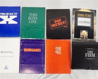 1149 LOT OF EIGHT MOVIE PRESS KITS LOT INCLUDES, PROJECT X, THIS BOYS LIFE, WISHMASTER, RENEGADES, A TIME TO KILL, TOP SECRET, DOUBLE TEAM, & THE FIRM. KITS CONTAIN STILLS, PRODUCTION INFO ETC.