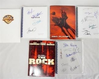 1156 LOT OF THREE PRESS KITS W/ SIGNED SCRIPTS, LOT INCLUDES GOTHICA (DIGITAL PRESS KIT), RED PLANET, & THE ROCK.