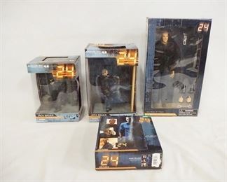 1170 LOT OF THREE 24 JACK BAUER ACTION FIGURES TWO ARE BY MCFARLANE TOYS, ONE IS BY DIAMOND SELECT TOYS & A PUZZLE. ACTION FIGURES COME W/ ORIGINAL BOXES.