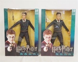 1174 LOT OF TWO NECA HARRY POTTER 18 IN MOTION ACTIVATED SOUND DOLLS W/ ORIGINAL BOXES.