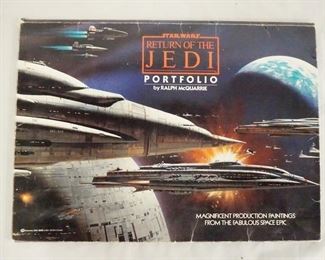 1190 STAR WARS RETURN OF THE JEDI RALPH MCQUARRIE PORTFOLIO FIRST EDITION 1983, CONTAINS 20 15 IN X 11 IN PRINTS