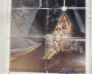 1191 ORIGINAL 1977 STARS WARS ONE SHEET STYLE A MOVIE POSTER. 27 IN X 41 IN