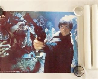 1192 LOT OF FOUR 1983 STAR WARS RETURN OF THE JEDI MOVIE POSTERS. POSTERS HAVE AVERAGE SIGNS OF WEAR. 17 IN X 22 IN.