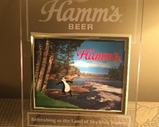 Vintage Hamm’s Beer lighted sign.  Works!   