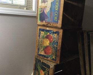 Vintage wooden fruit crates 