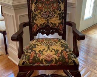 Andre Originals carved Mahogany Custom Arm Chair