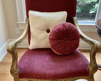 Andre Originals Louis XV Chenille Arm Chair