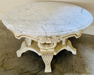 Carlton McLendon Victorian Marble Top Coffee Table