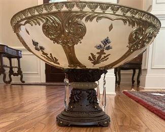 Decorative Bronze Inspired Tabletop Bowl with Faux Crystals