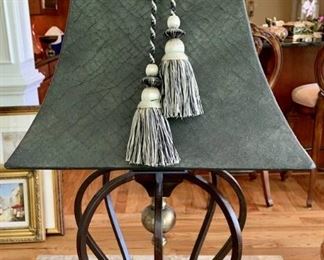 Polished Metal Framed Table Lamp