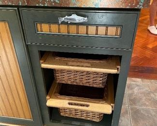 Cabinets with built-in baskets