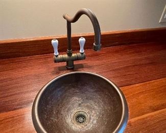 small copper sink & faucet