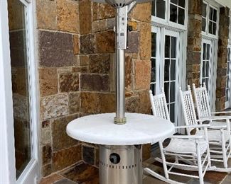 Propane outdoor heater (rocking chairs are not for sale)