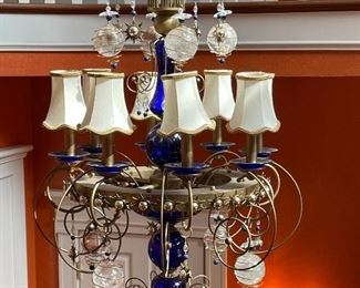 Schonbek “Artemis” celestial cobalt glass chandelier. Only 200 ever made! 