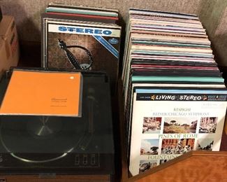 Collection of vinyl LPs, most classical music.