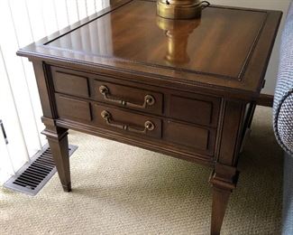 Two-drawer Hekman side/accent table.