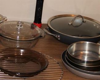 Selection of cookware and bakeware.