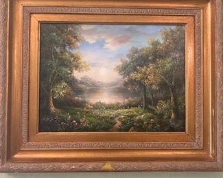 Scenic landscape oil painting
