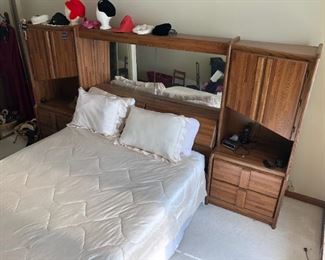 1980's mirrored and lighted queen bed  
