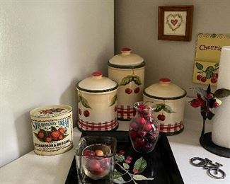 Kitchen fruit/cherry Canisters 
