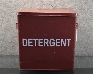 New Farmhouse Decor Painted Metal "Detergent" Box | 11.25" x 9" x 12.75"